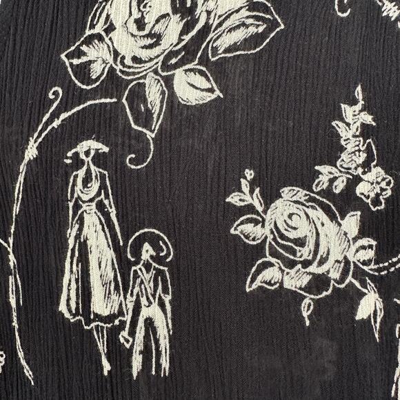 SOLD Vintage Bila Midi Dress Womens Medium Button Front Boho witchy whimsigoth - Picture 10 of 14